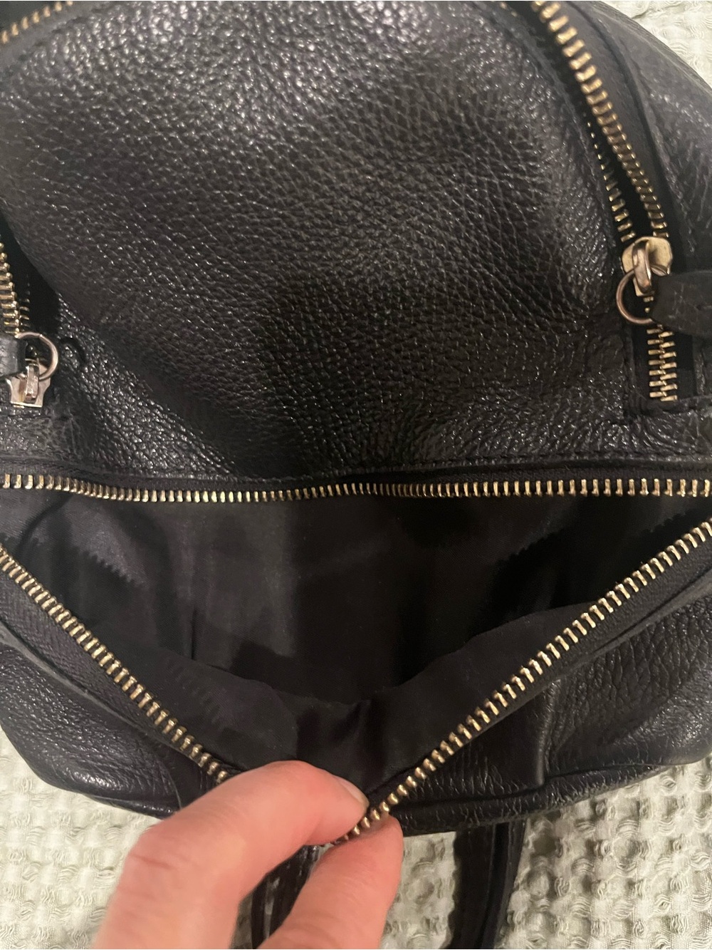 Made in Italy Mini Black Leather Backpack - Picture 4 of 5